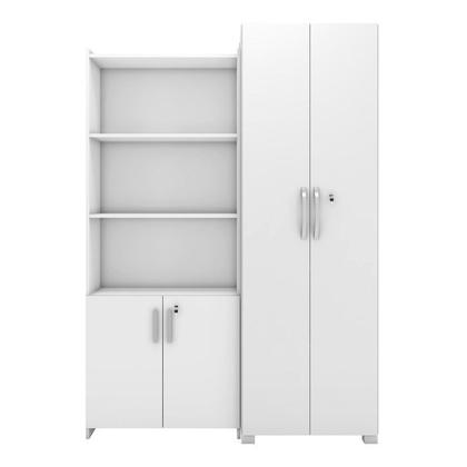 Imagem de Kit Armários para Escritório Semi Aberto 2 Portas e Armário Alto com Chave