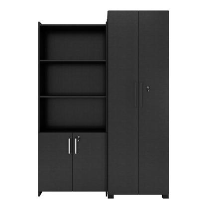 Imagem de Kit Armários para Escritório Semi Aberto 2 Portas e Armário Alto com Chave