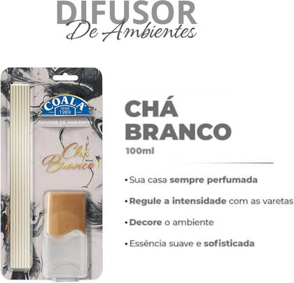 Imagem de Kit Aromas Coala Chá Branco 4 Produtos Difusor, Limpador Concentrado, Sabonete Líquido, Spray Tecidos 20 Sacos de Lixo 15L