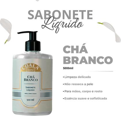 Imagem de Kit Aromas Coala Chá Branco 4 Produtos Difusor, Limpador Concentrado, Sabonete Líquido, Spray Tecidos 20 Sacos de Lixo 15L