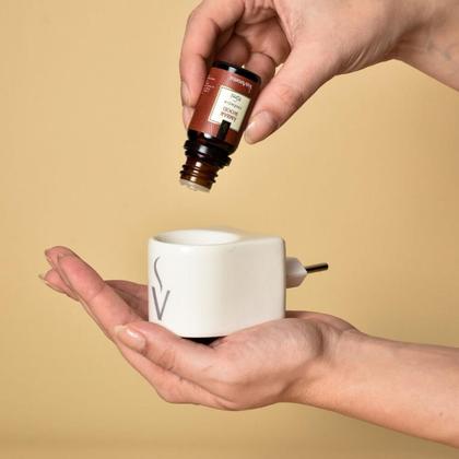 Imagem de Kit Aromatizador Difusor Elétrico Com Essência Via Aroma Original Ambiente Casa Porcelana Cerâmica