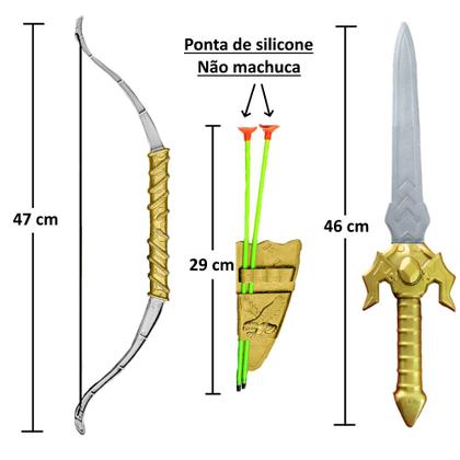 Imagem de Kit Arqueiro Medieval Arco e Flecha com Espada Infantil
