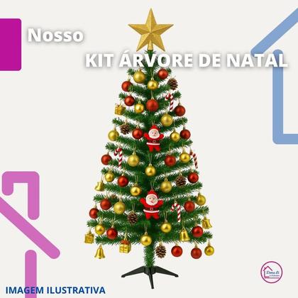 Imagem de Kit Árvore de Natal Completa Pinheiro Bolas E Enfeites Decoração Tradicional