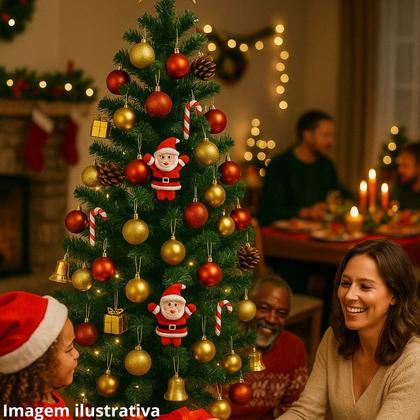 Imagem de Kit Árvore de Natal Completa Pinheiro Bolas E Enfeites Decoração Tradicional