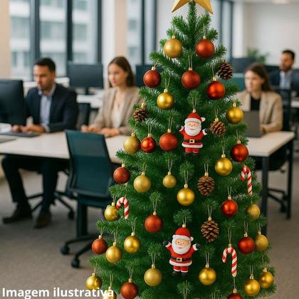Imagem de Kit Árvore de Natal Completa Pinheiro Bolas E Enfeites Decoração Tradicional