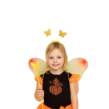 Imagem de Kit Asa Borboleta Colorida com Varinha e Tiara
