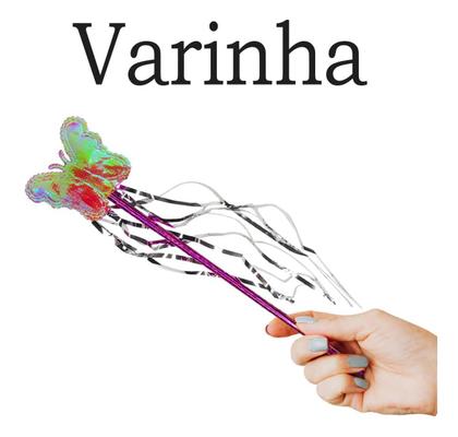 Imagem de Kit Asa De Borboleta E Fada Vara E Tiara Primavera Carnaval Varinha Asinha Sainha Arquinho Brincar Meninas Crianças Top