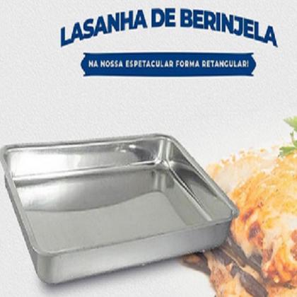 Imagem de Kit Assadeiras Forma Retangular Alta + Forma de Bolo de Flor Forma Suiça em Alumínio Polido 2 Pçs