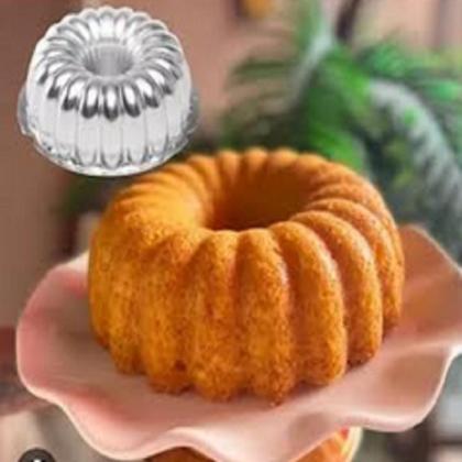 Imagem de Kit Assadeiras Forma Retangular Alta + Forma de Bolo de Flor Forma Suiça em Alumínio Polido 2 Pçs