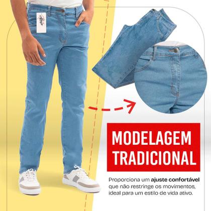 Imagem de Kit Atacado 3 Calça Jeans Masculina Tradicional (sortidas)