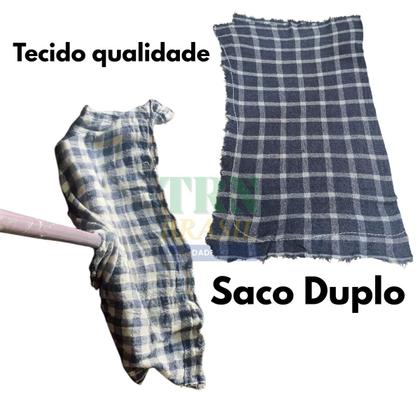 Imagem de Kit Até 10 Pano de Chão Saco Duplo alvejado Xadrez 65x40 Grande Super Absorventes 100 Algodão