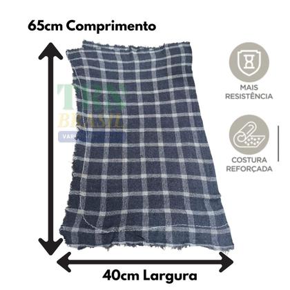 Imagem de Kit Até 10 Pano de Chão Saco Duplo alvejado Xadrez 65x40 Grande Super Absorventes 100 Algodão