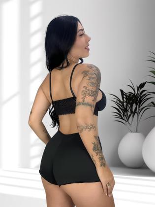 Imagem de Kit Até 2 Short Doll Lara Liso Tecido Suave Romantic com Renda e Modelagem Leve