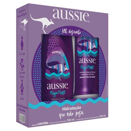 Imagem de Kit Aussie Mega Moist - Shampoo 180ml + Condicionador 236ml