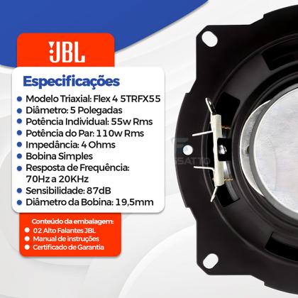 Imagem de Kit Auto Falante 6 Pol E 5 Pol  Jbl 200w Rms Fiat Punto Palio Uno 4 Peças