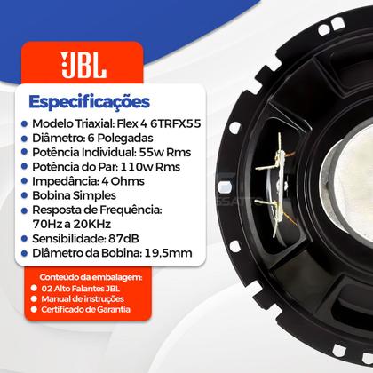 Imagem de Kit Auto Falante 6 Pol E 5 Pol  Jbl 200w Rms Fiat Punto Palio Uno 4 Peças