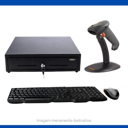 Imagem de Kit Automação Mini PC TOB i3-4012y 8GB SSD 120GB Rede s/fio Monitor 23" Leitor Gaveta  Imp Cupom + Teclado + Mouse