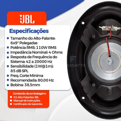 Imagem de Kit Automotivo Alto Falantes Jbl Selenium 5 Pol + 6x9 Pol 200wRms 69 + Módulo Stetsom