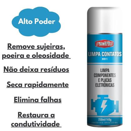Imagem de Kit Automotivo Radflu Limpa Contato + Limba Tbi + Silicone