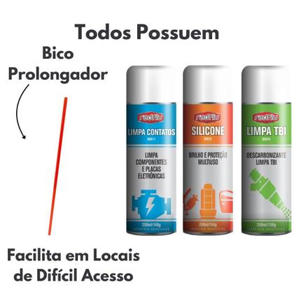 Imagem de Kit Automotivo Radflu Limpa Contato + Limba Tbi + Silicone