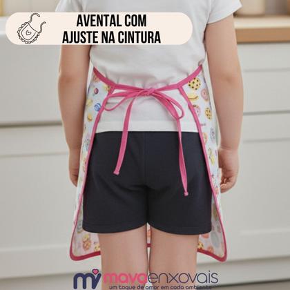 Imagem de Kit Avental Infantil de Cozinha Estampado com Touca e Luva
