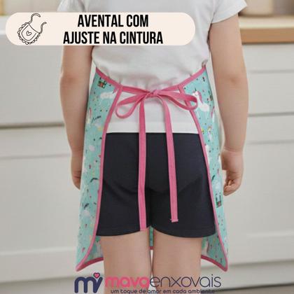 Imagem de Kit Avental Infantil de Cozinha Estampado com Touca e Luva