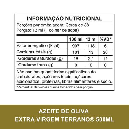 Imagem de Kit Azeite Terrano Extra Virgem 500ml - 3 Unidades