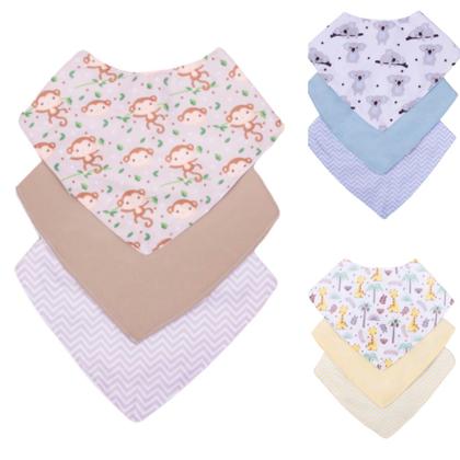 Imagem de Kit Babador para Bebê Menina 3 peças Estampado Impermeável