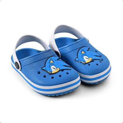 Imagem de Kit Babuche Infantil Sonic Com Mochila Escolar Nexa Original Masculino