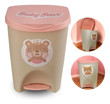 Imagem de Kit Baby Bear Bebe Infantil Menina Cesto Roupa Saboneteira Lixeira