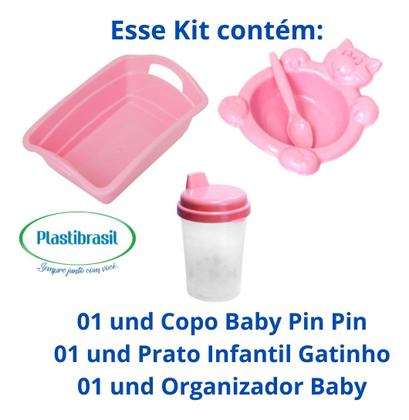 Imagem de Kit Baby Organizador Prato E Copo Pin Infantil Plasti