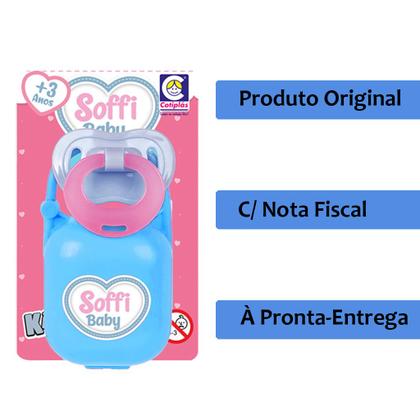 Imagem de Kit Baby Soffi Chupeta + Porta Chupeta P/ Bonecas - Cotiplás