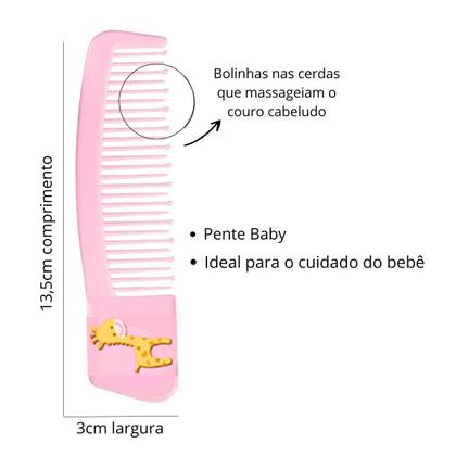 Imagem de Kit Baby Zoo Mania Pente e Escova Cerdas Macias - Marco Boni