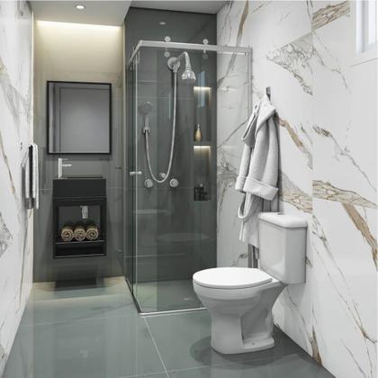 Imagem de Kit Bacia com Caixa Acoplada Sabará com Assento + Kit para Instalação Branco - CBSRA00 - ICASA