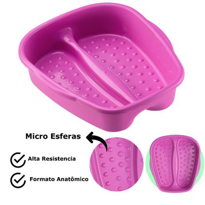 Imagem de Kit Bacia para Pés + Lixa Anatômica Dupla face Pedicure Salão de Beleza Multiuso Relaxamento Dompel