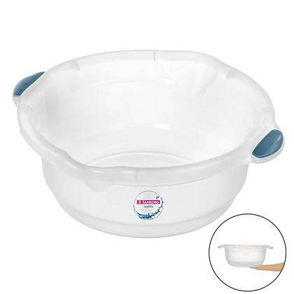 Imagem de Kit Bacia Plástica 8,6 Litros Porta Sabão Em Pó 1Kg Com Dosador Rolo Adesivo Para Limpeza Casa Lavanderia - Sanremo