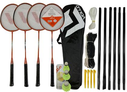 Imagem de Kit Badminton 4 Raquetes 3 Petecas e Rede VB004 Vollo Sports