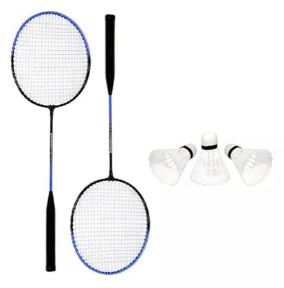 Imagem de Kit Badminton Tenis 2 Raquetes + 3 Petecas + Bolsa Com Zíper Esporte