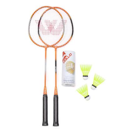 Imagem de Kit Badminton Vollo com 2 Raquetes e 3 Petecas de Nylon