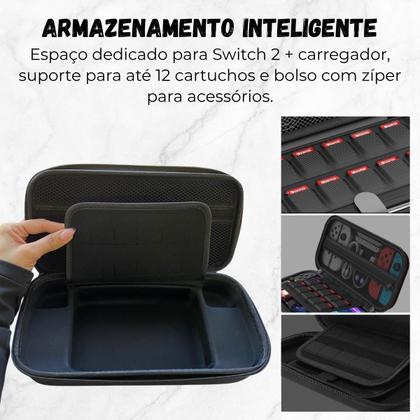 Imagem de Kit Bag Com Alça + Capa Acrílico Para Novo Nintendo Switch 2
