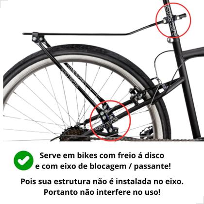 Imagem de Kit Bagageiro Garupa Bike Aro 20 à 29 Aço + Cesta Traseira Grande C/ Engate Rápido Kalf