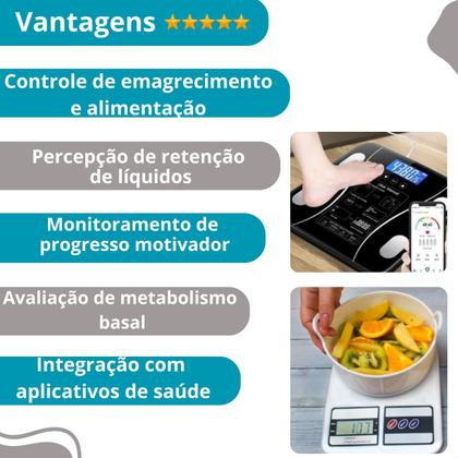 Imagem de Kit Balança Banheiro 180kg + Cozinha Digital 10kg Super Prático