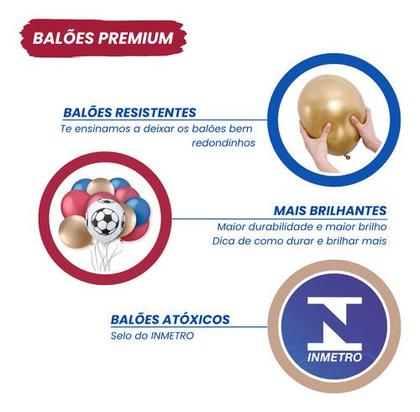 Imagem de Kit Balão Balão Bexiga Time de Futebol Decoração De Aniversário Festa Arco de Baloes Bexigas
