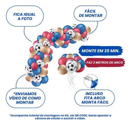 Imagem de Kit Balão Balão Bexiga Time de Futebol Decoração De Aniversário Festa Arco de Baloes Bexigas
