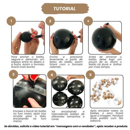 Imagem de Kit Balão Bexiga Branco e Dourado Ano Novo Decoração De Ano Novo Baloes Bexigas de Festa Arco Organico Desconstruido