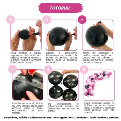 Imagem de Kit Balão Bexiga Mouse Rosa Decoração de Aniversário Baloes para Festa Bexigas Arco Organico Desconstruído