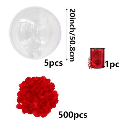 Imagem de Kit Balão Bubble Transparente com Pétalas Decoração Festa Casamento