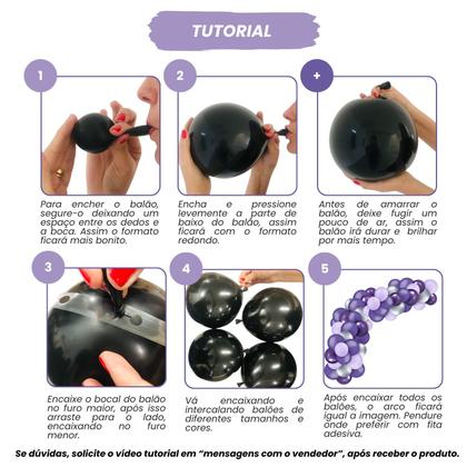 Imagem de Kit Balão Decoração De Aniversário Baloes Lilás Roxo Prata Balão Bexiga Bexias para Festa Arco Desconstruído Organico