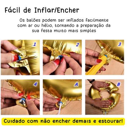 Imagem de Kit Balão Metalizado Caneca Chopp Gigante 70cm x 53cm +3 Estrela 45cm +20 Balões de Látex Redondo 9Pol, Kit Festa Boteco