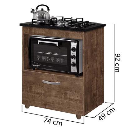 Imagem de Kit Balcão Cooktop 1 Porta Br C/fogão Cooktop 5 Bocas